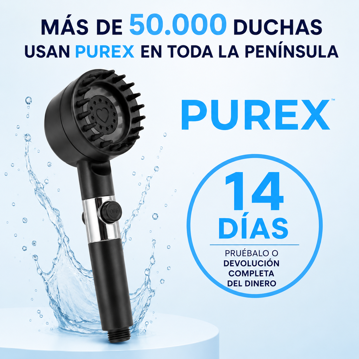 Cabezal de ducha de alta presión Purex™
